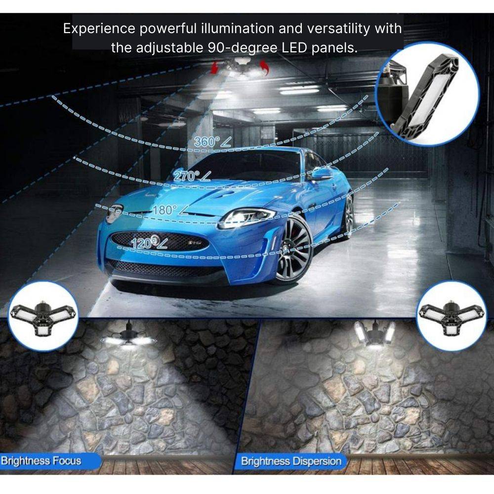 360º Triple Garage Light Household Supplies Color : Blue|Black 