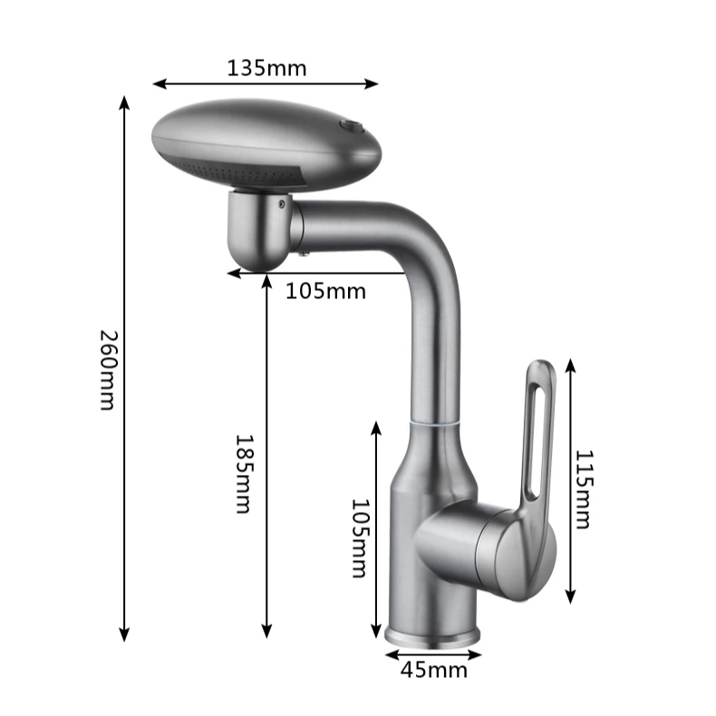 360° Swivel Stainless Steel Faucet for Bathroom Sink Home Decor Color : Gold|Black|Silver 