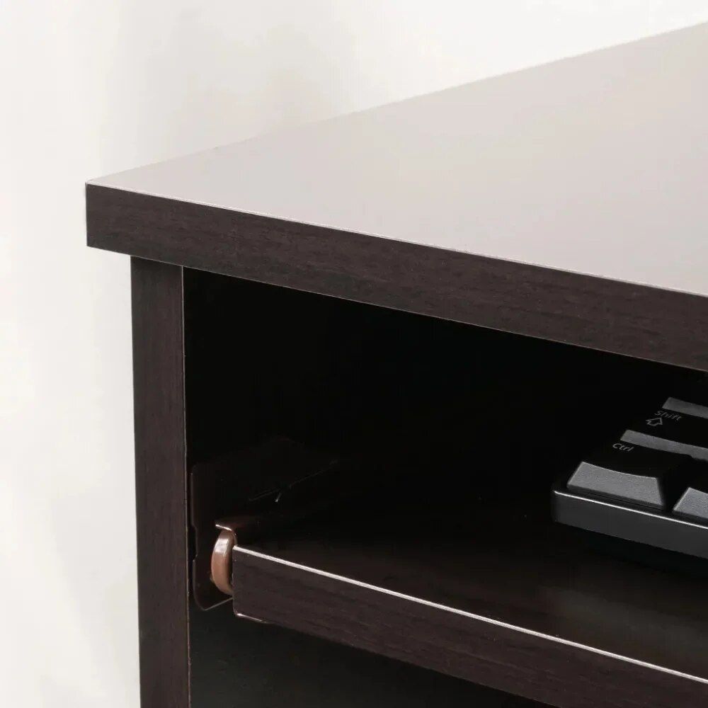 Cinnamon Cherry Finish Computer Desk with Storage Home Office Color : Cinnamon Cherry 