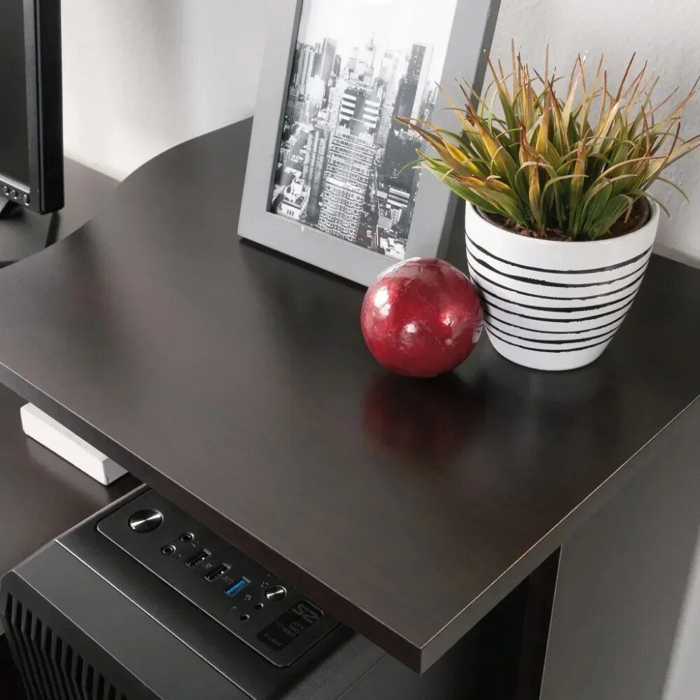 Cinnamon Cherry Finish Computer Desk with Storage Home Office Color : Cinnamon Cherry 
