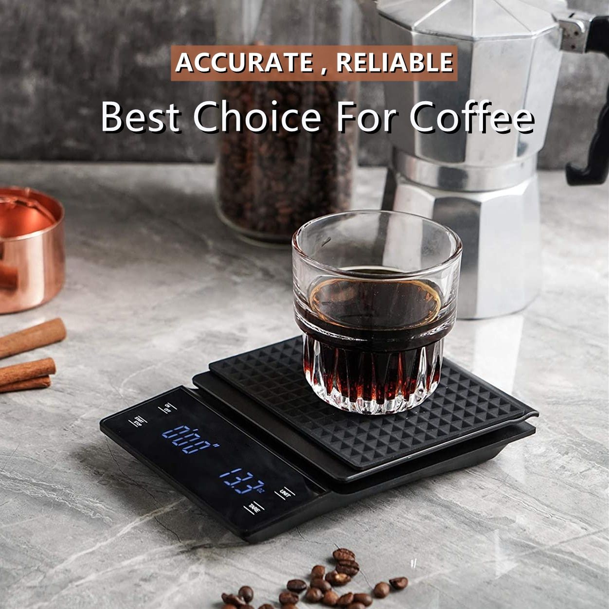 Digital Kitchen & Coffee Scale with Precision Timer Kitchen & Dining Color : Red 3kg 0.1g|Black 3kg 0.1g 