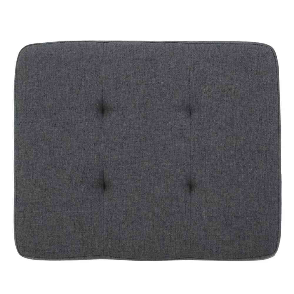 Elegant Dark Grey Fabric Tufted Ottoman Home Decor  