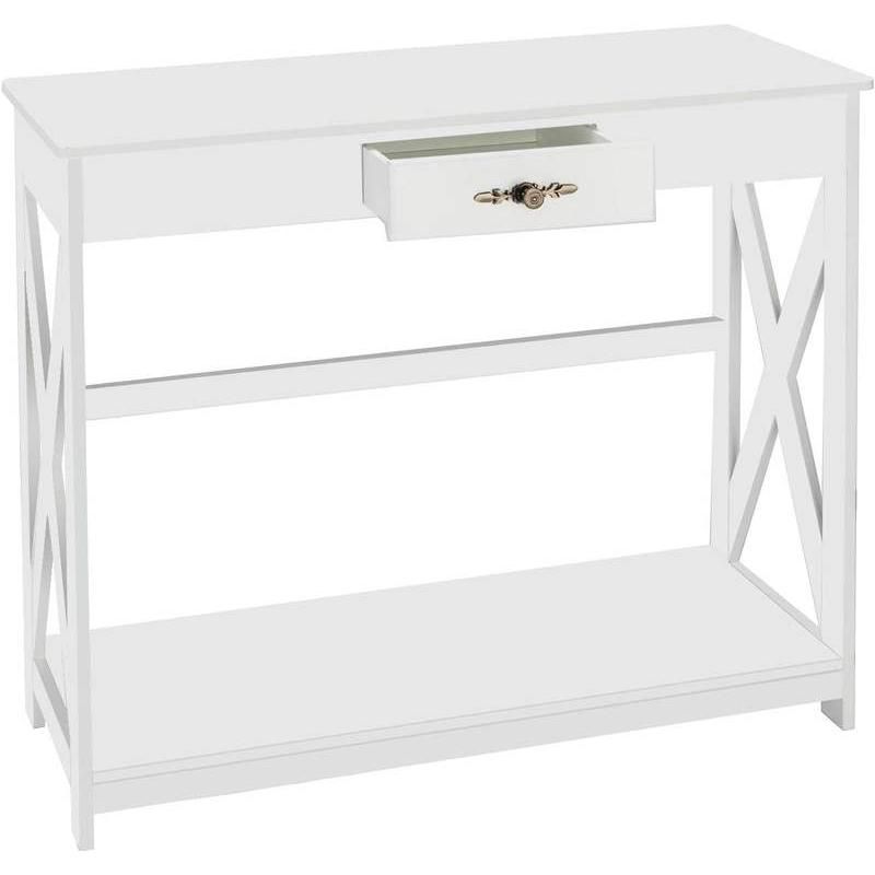 Elegant Farmhouse Console Table with Drawer and Shelf Home Decor  