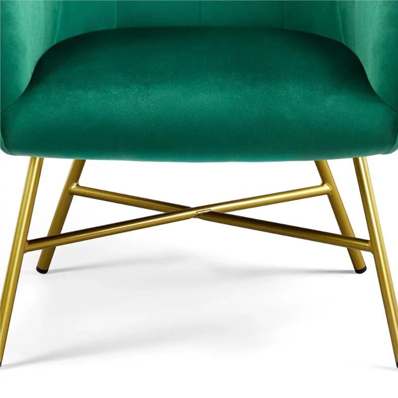 Elegant Green Velvet Club Accent Chair - Modern Metal-Legged Seating Home Decor Color : Dark Blue|Gray|Green 