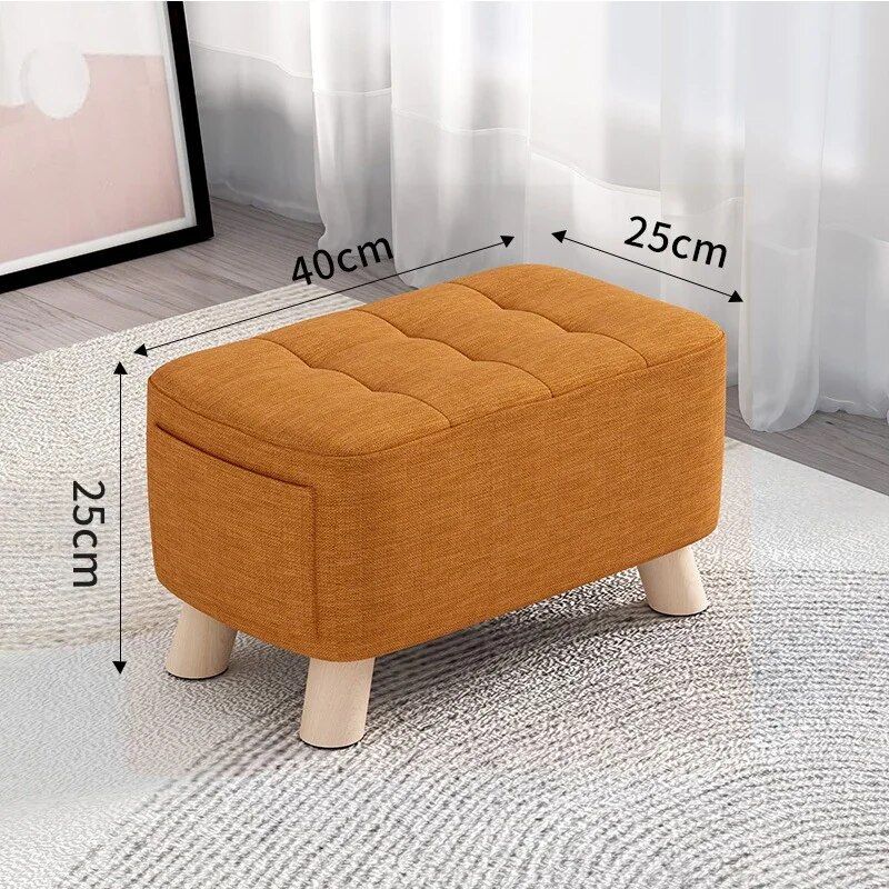 Modern Minimalist Wooden Ottoman & Stool Home Decor Color : 25cm Light Blue|35cm Light Blue|25cm Orange|35cm Orange|25cm Magenta|35cm Magenta|25cm White|35cm White|25cm Blue|35cm Blue|25cm Green|35cm Green|25cm Purple|35cm Purple|25cm Mint|35cm Mint 