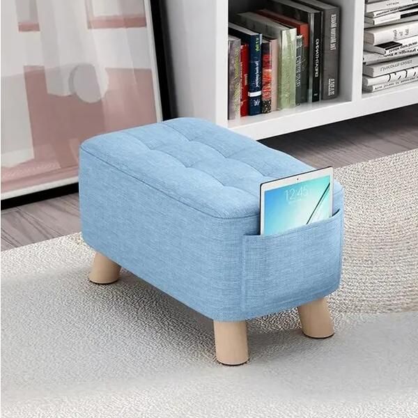Modern Minimalist Wooden Ottoman & Stool Home Decor Color : 25cm Light Blue|35cm Light Blue|25cm Orange|35cm Orange|25cm Magenta|35cm Magenta|25cm White|35cm White|25cm Blue|35cm Blue|25cm Green|35cm Green|25cm Purple|35cm Purple|25cm Mint|35cm Mint 