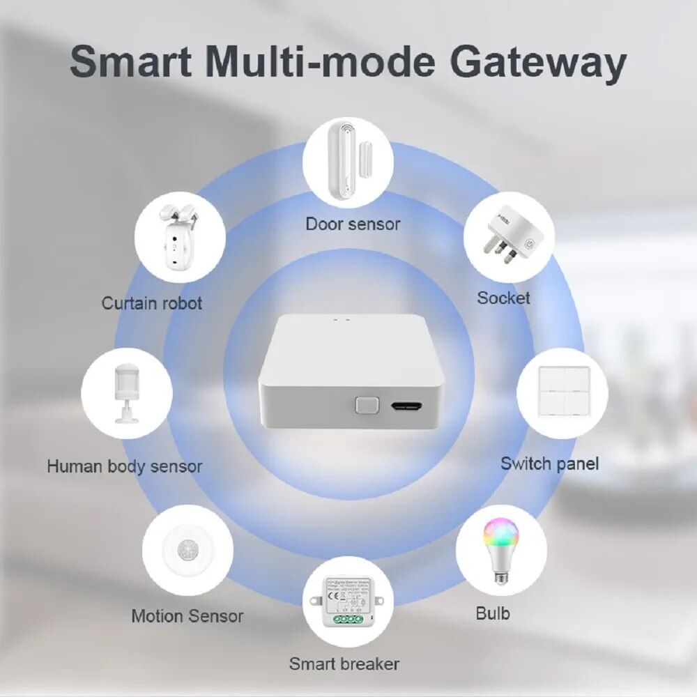 Multi-Mode ZigBee & Bluetooth Smart Gateway Hub with Alexa & Google Home Support Household Supplies  