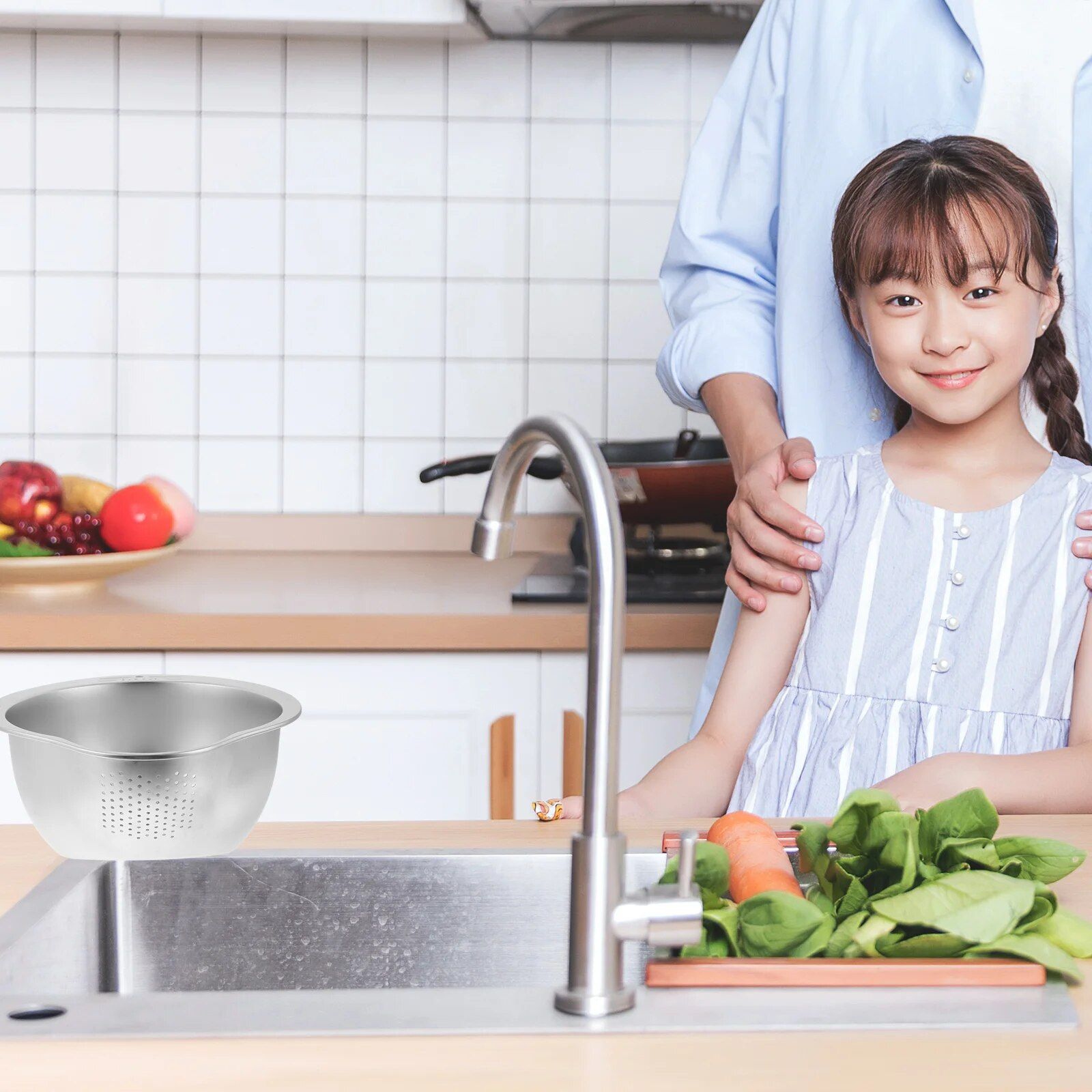 Multi-Use Stainless Steel Kitchen Strainer and Washing Basin Kitchen & Dining  