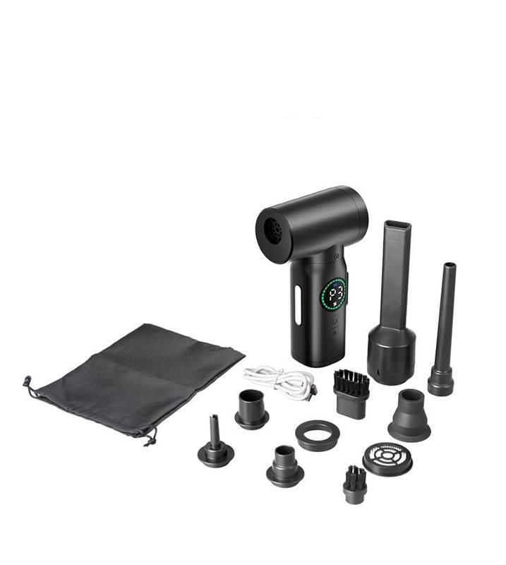 Rechargeable Wireless Air Duster & Vacuum Cleaner 2-in-1 for Electronics Home Office Color : Black  
