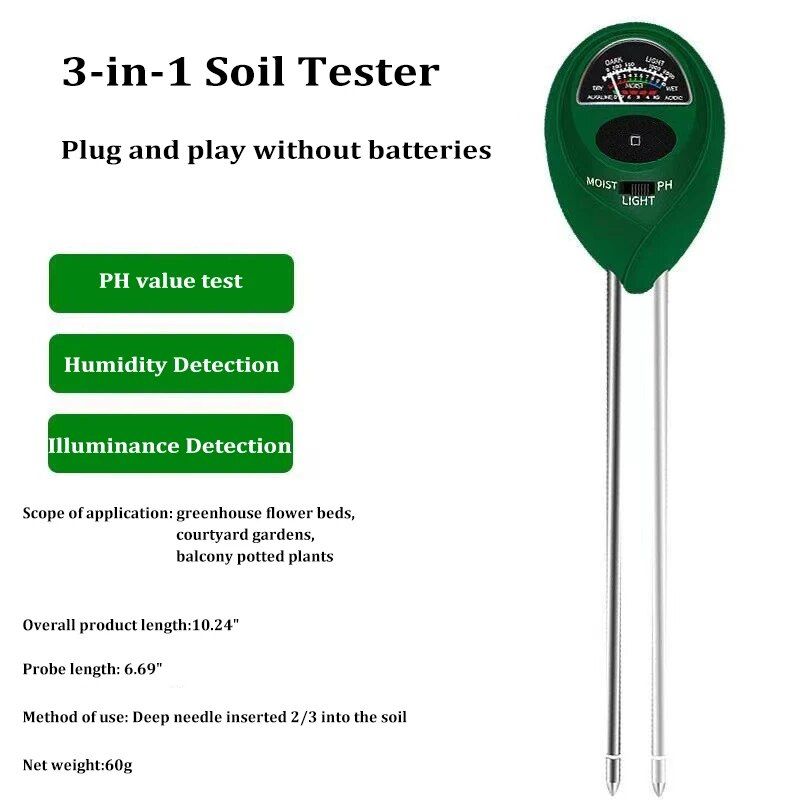 Soil Moisture Meter Plants & Garden Color : Dark Green|Silvery|Yellow|Purple|Black|Light Green 