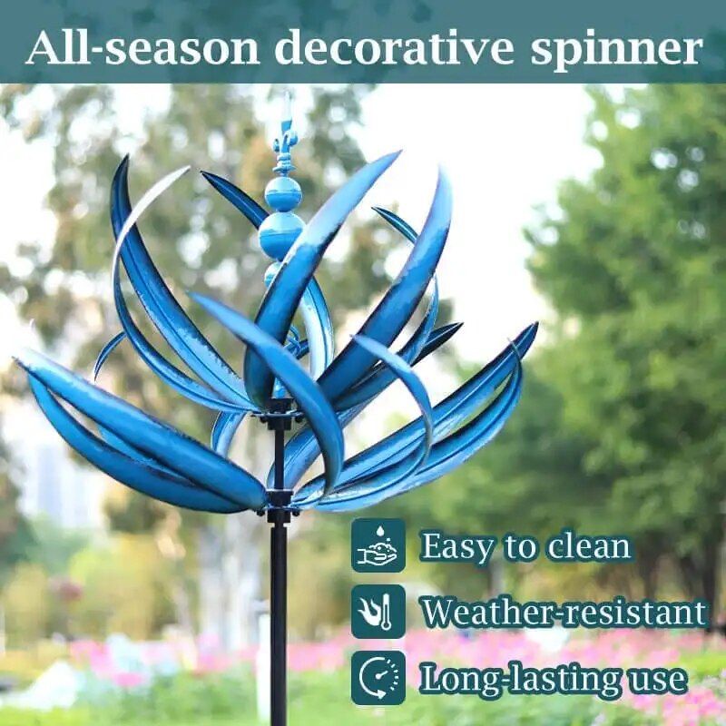 3D Kinetic Wind Spinner Plants & Garden Color : Blue|Red 