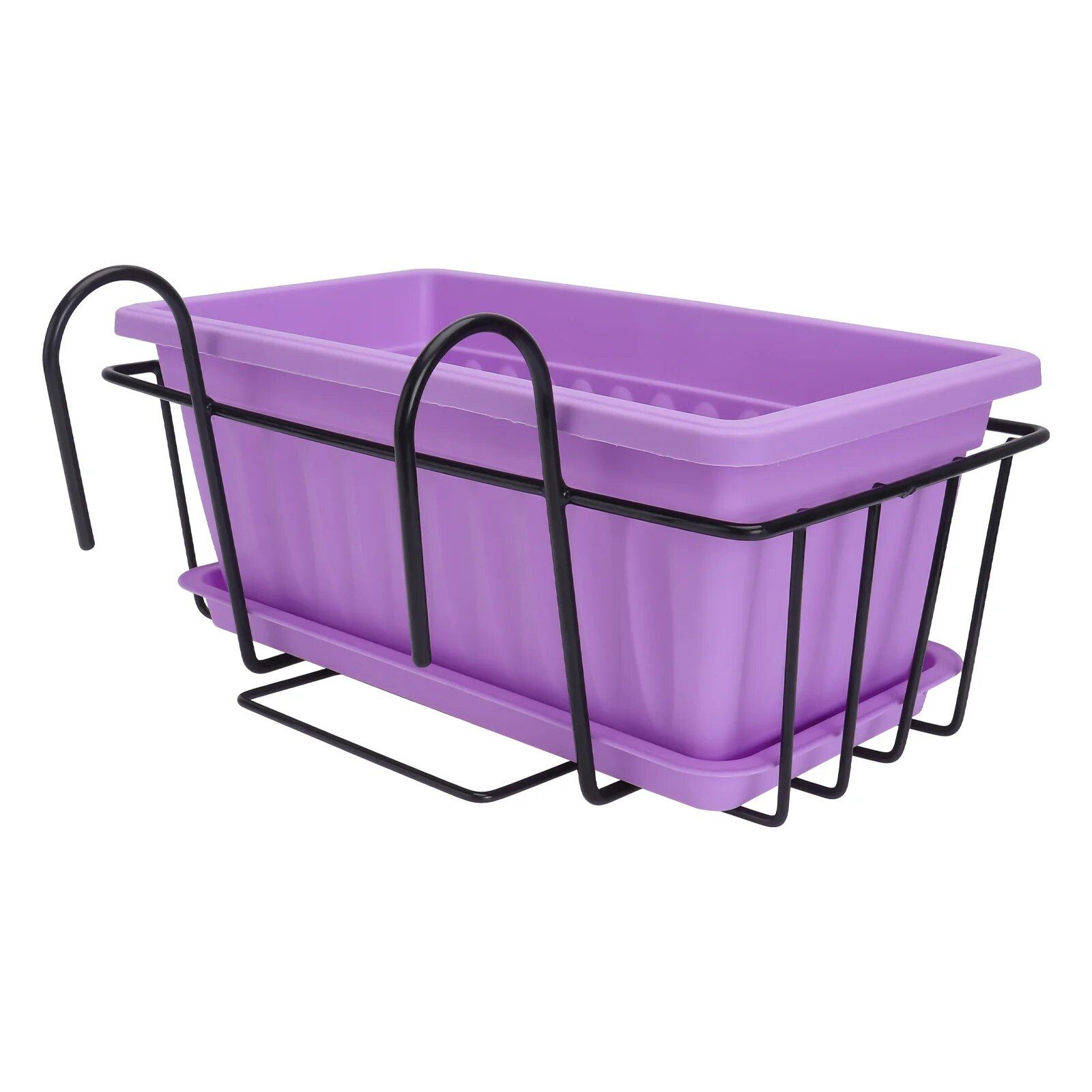 Multi-Use Balcony Planter and Shelf - Durable Flowerpot and Book Rack for Railings and Fences Plants & Garden Color : Purple|Pink|Sky-blue 