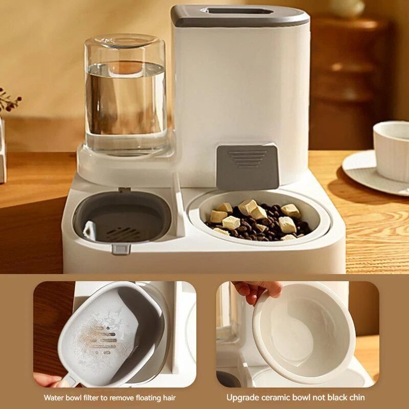 3.5L Automatic Pet Feeder with Stainless Steel Bowl Home Essentials New Arrivals Color : Green|Gray|Blue 