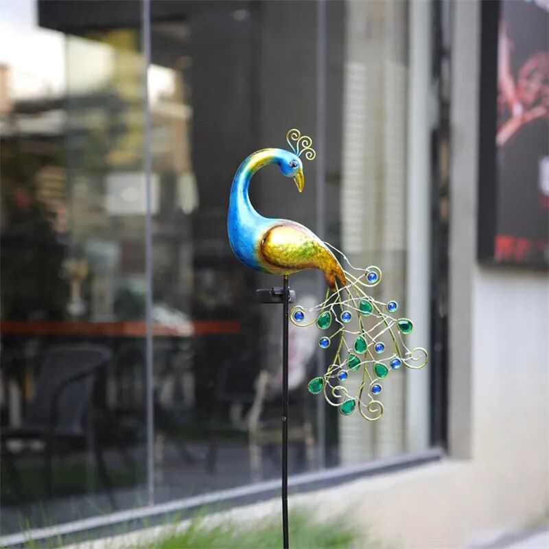 Enchanting Solar-Powered Peacock LED Lawn Light Type : Peacock 