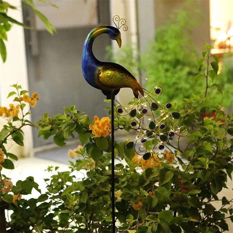 Enchanting Solar-Powered Peacock LED Lawn Light Type : Peacock 