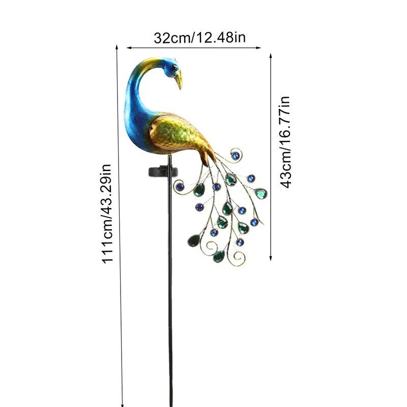 Enchanting Solar-Powered Peacock LED Lawn Light Type : Peacock 