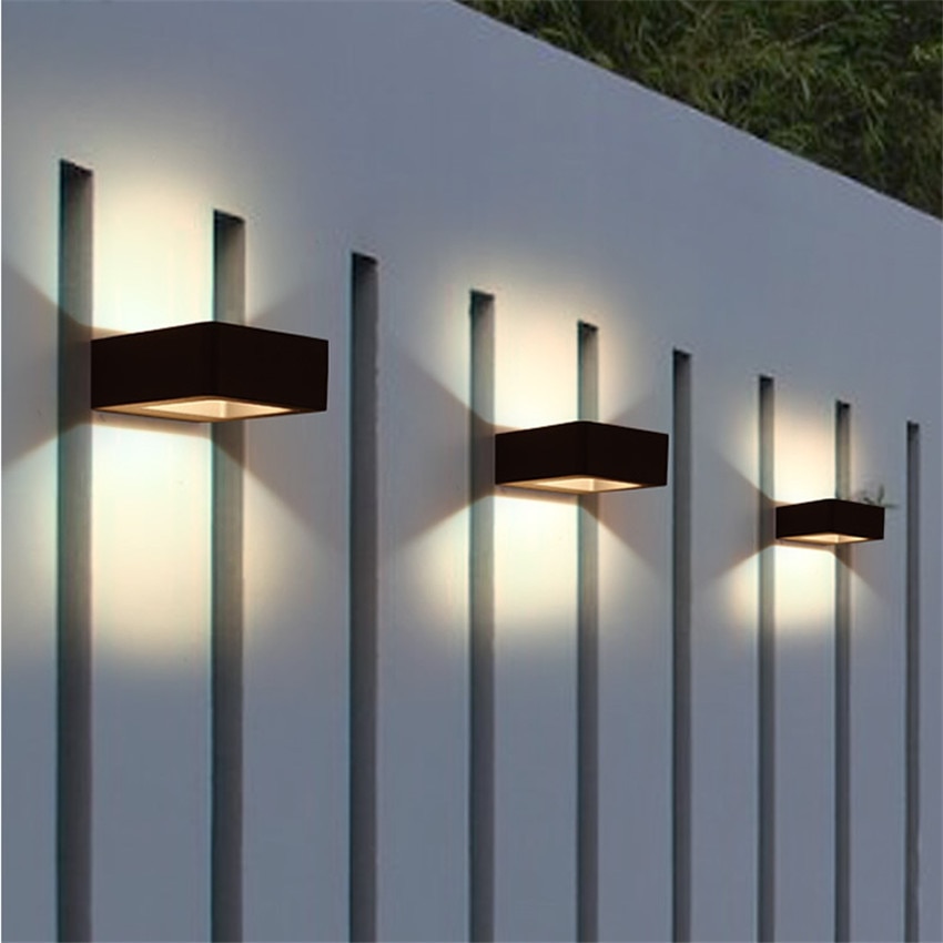 Hollow Square Outdoor LED Wall Light Emitting Color : Warm White|Cool White 