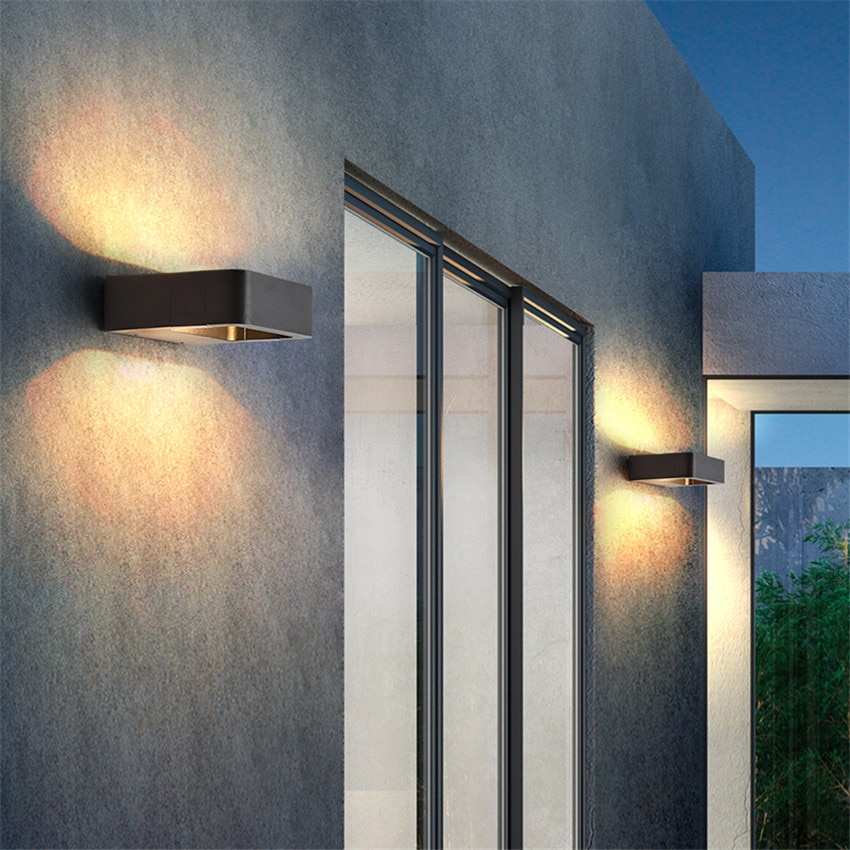 Hollow Square Outdoor LED Wall Light Emitting Color : Warm White|Cool White 